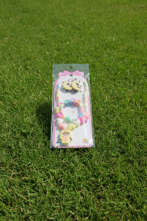 Baby Necklace Green Grass Background